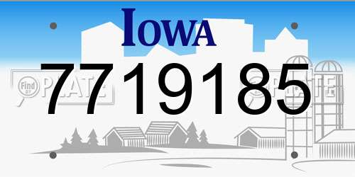 7719185 Iowa License Plate