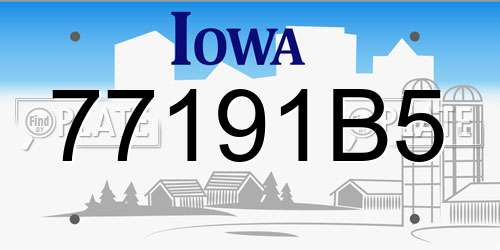 77191B5 Iowa License Plate