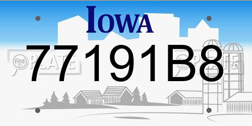 77191B8 Iowa License Plate