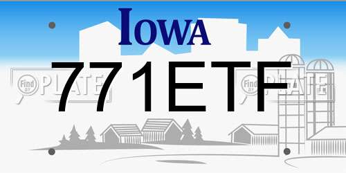 771ETF Iowa License Plate