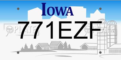 771EZF Iowa License Plate