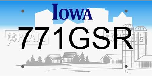 771GSR Iowa License Plate