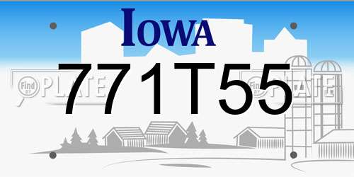 771T55 Iowa License Plate