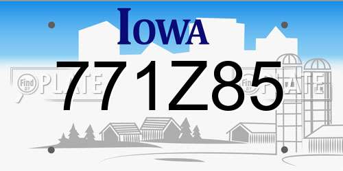 771Z85 Iowa License Plate