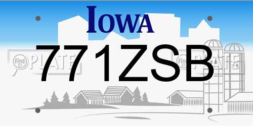 771ZSB Iowa License Plate