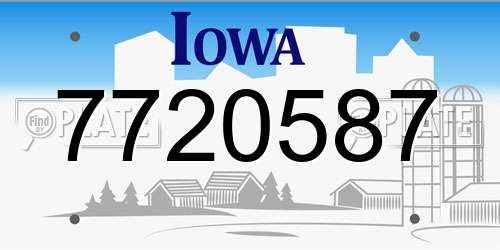 7720587 Iowa License Plate