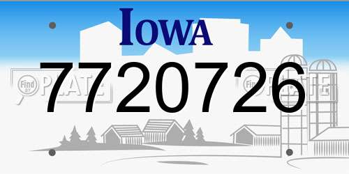 7720726 Iowa License Plate