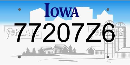 77207Z6 Iowa License Plate