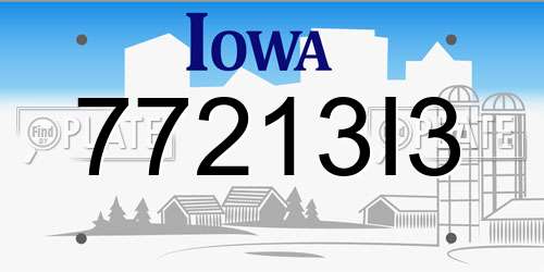 77213I3 Iowa License Plate