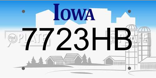 7723HB Iowa License Plate