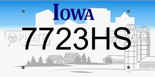 7723HS Iowa License Plate