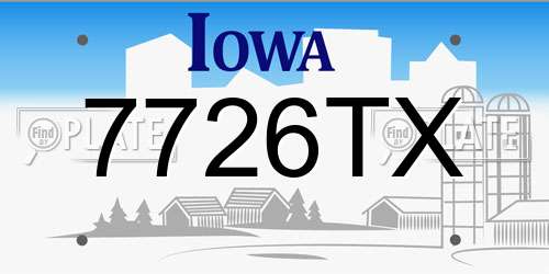 7726TX Iowa License Plate