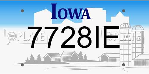 7728IE Iowa License Plate