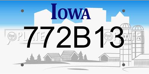772B13 Iowa License Plate