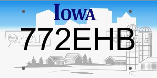 772EHB Iowa License Plate