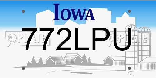 772LPU Iowa License Plate