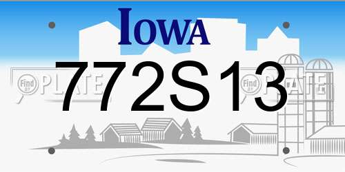 772S13 Iowa License Plate