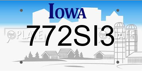 772SI3 Iowa License Plate
