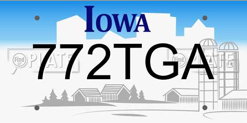 772TGA Iowa License Plate