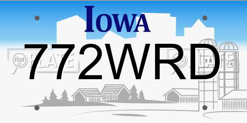 772WRD Iowa License Plate
