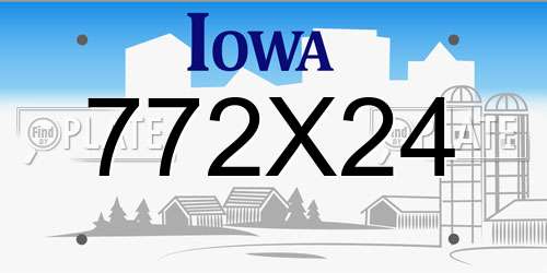 772X24 Iowa License Plate