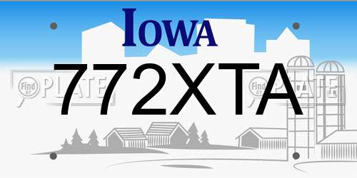 772XTA Iowa License Plate