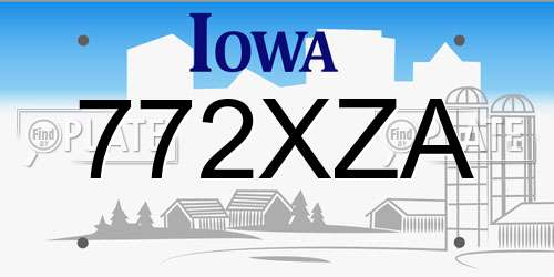 772XZA Iowa License Plate