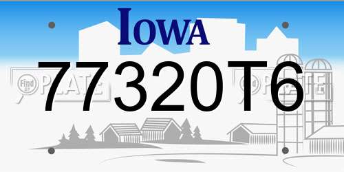 77320T6 Iowa License Plate