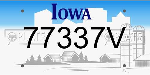 77337V Iowa License Plate