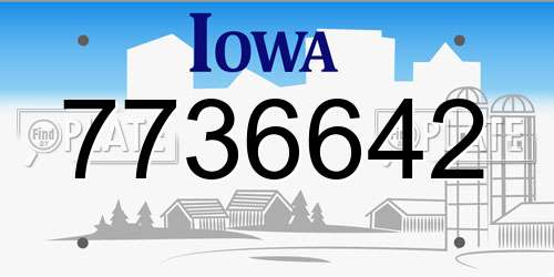 7736642 Iowa License Plate