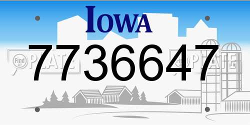 7736647 Iowa License Plate