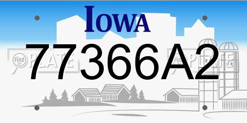 77366A2 Iowa License Plate