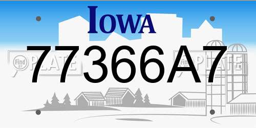 77366A7 Iowa License Plate