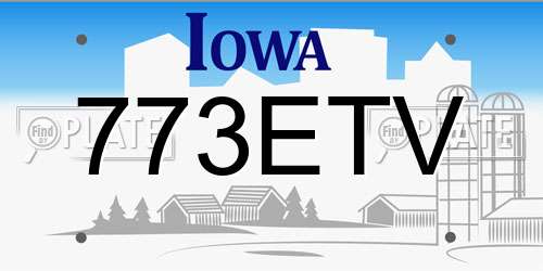 773ETV Iowa License Plate