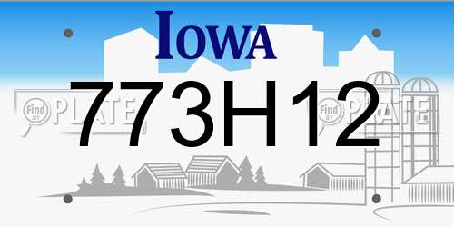 773H12 Iowa License Plate