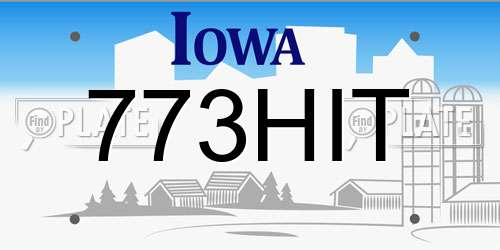 773HIT Iowa License Plate