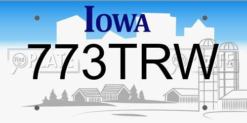 773TRW Iowa License Plate