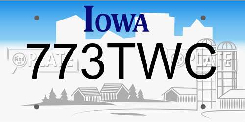 773TWC Iowa License Plate