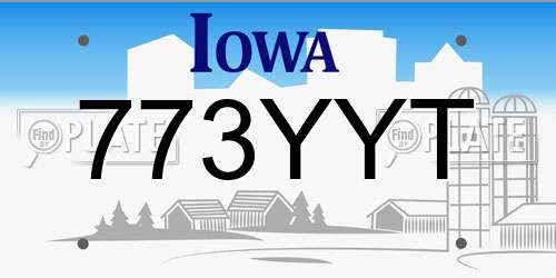 773YYT Iowa License Plate