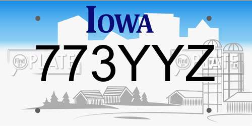 773YYZ Iowa License Plate
