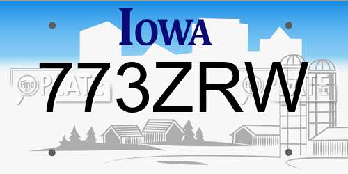 773ZRW Iowa License Plate