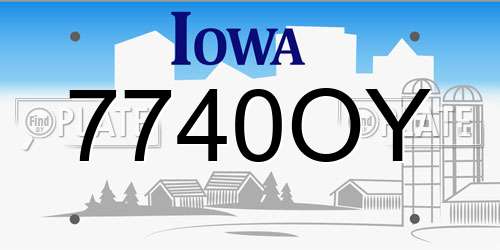 7740OY Iowa License Plate