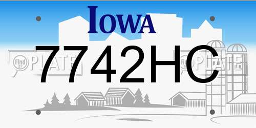 7742HC Iowa License Plate