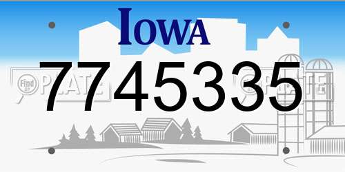7745335 Iowa License Plate