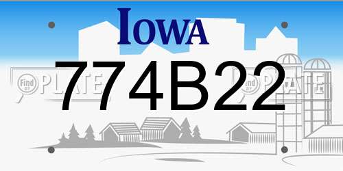 774B22 Iowa License Plate