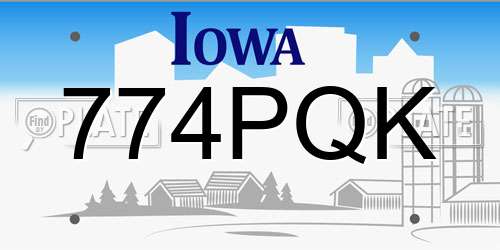 774PQK Iowa License Plate