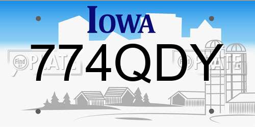 774QDY Iowa License Plate