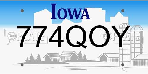 774QOY Iowa License Plate