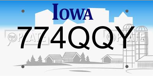 774QQY Iowa License Plate