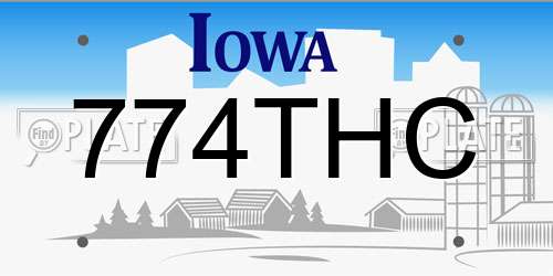 774THC Iowa License Plate